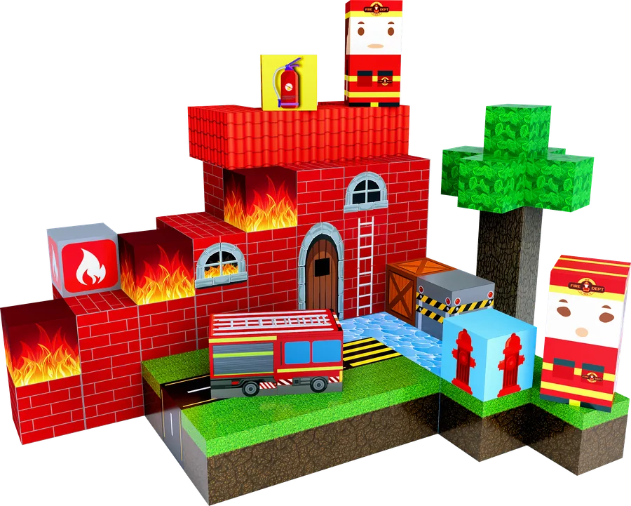 Feuerwehr, aus 80 Teilen gebaut