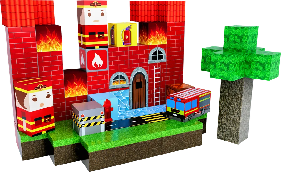 Feuerwehr, aus 80 Teilen gebaut