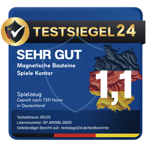 Testsiegel24: Note SEHR GUT 1,1 für Magnetische Bausteine von Spiele Kontor